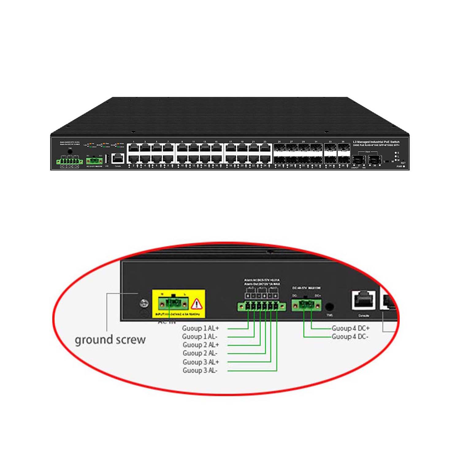 Sfp+ 10G Managed Switch 8 Port - Объемная канавка 10G, 38 портов, промышленный