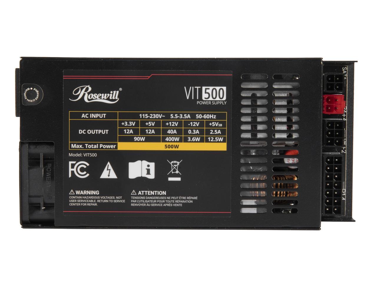 Блок питания Rosewill VIT 500W – обзор и цена Atx Power Supply 1U Flex 500W